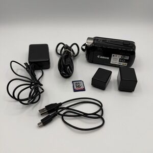 Canon Vixia HF R50 Black 8GB Camcorder Bundle w/ 2 Batteries & 16GB SD Card